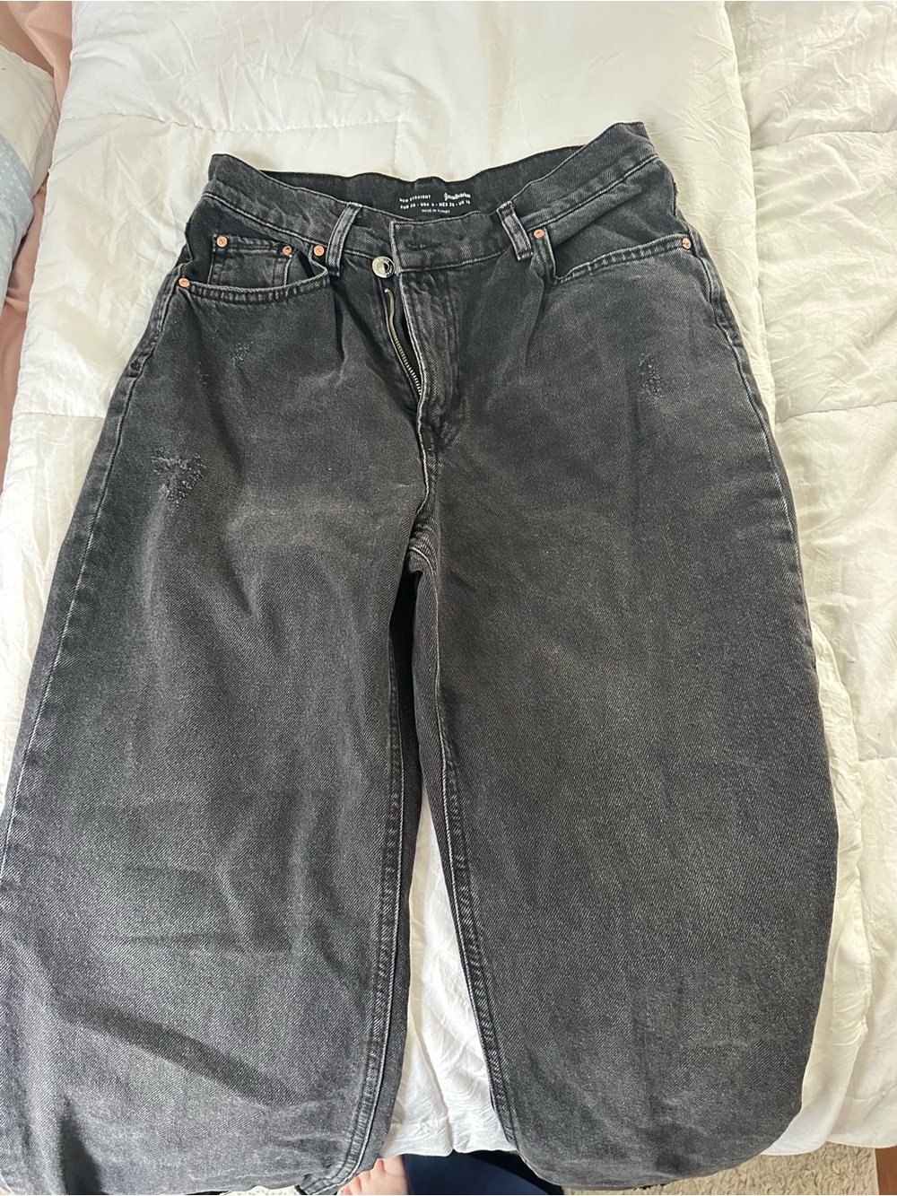 Stradivarius Black New Straight Jeans